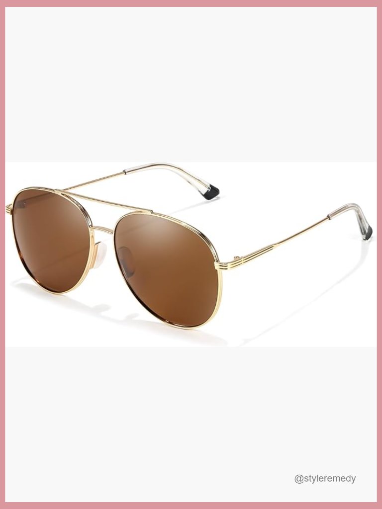 Polarized Aviator Sunglasses With Tangle-Free Design And Uv Protection